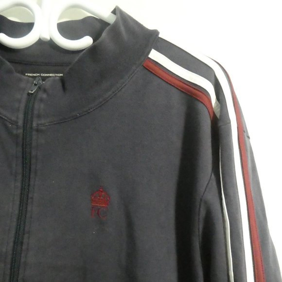 FRENCH CONNECTION, FCUK, size large, full zip striped light jacket, 100% cotton - Picture 4 of 16
